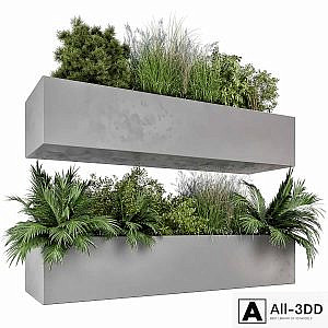 Hanging Plants Set in Gray Pot - Set 717