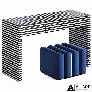 Black&white Indian Bone Inlay table by Loft concept
