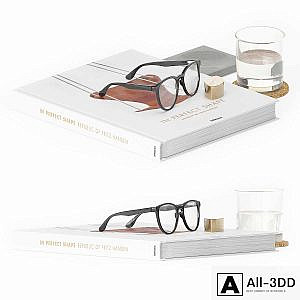 Decorative Set Glasses And Book