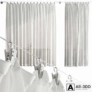 Bathroom Curtains pinned by clamp