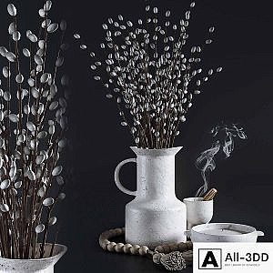 Decorative set with Willow Branches