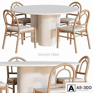 Sannois Feller Dining table and chairs