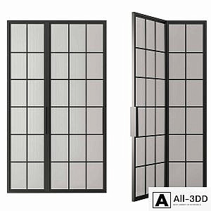 Metal Frame Mate Glass Modern Door - Door Model 45