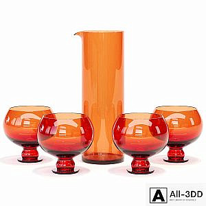 HKliving / Funky Orange Glassware Set