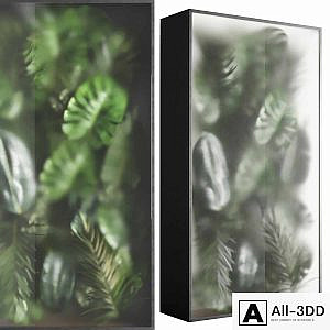 light box with tropical leaf garden in frame glass Smoked 01