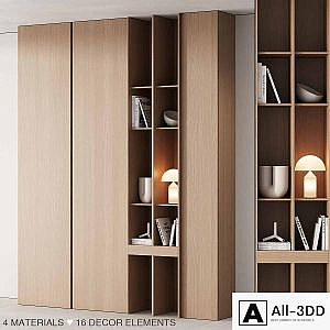 175 cabinet furniture 05 modern cupboard with decor 02