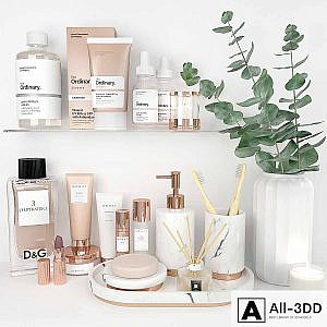 Decorative bathroom set rose gold