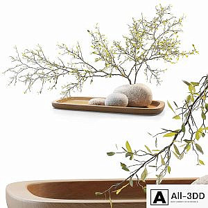 Plum branch in a stone vase