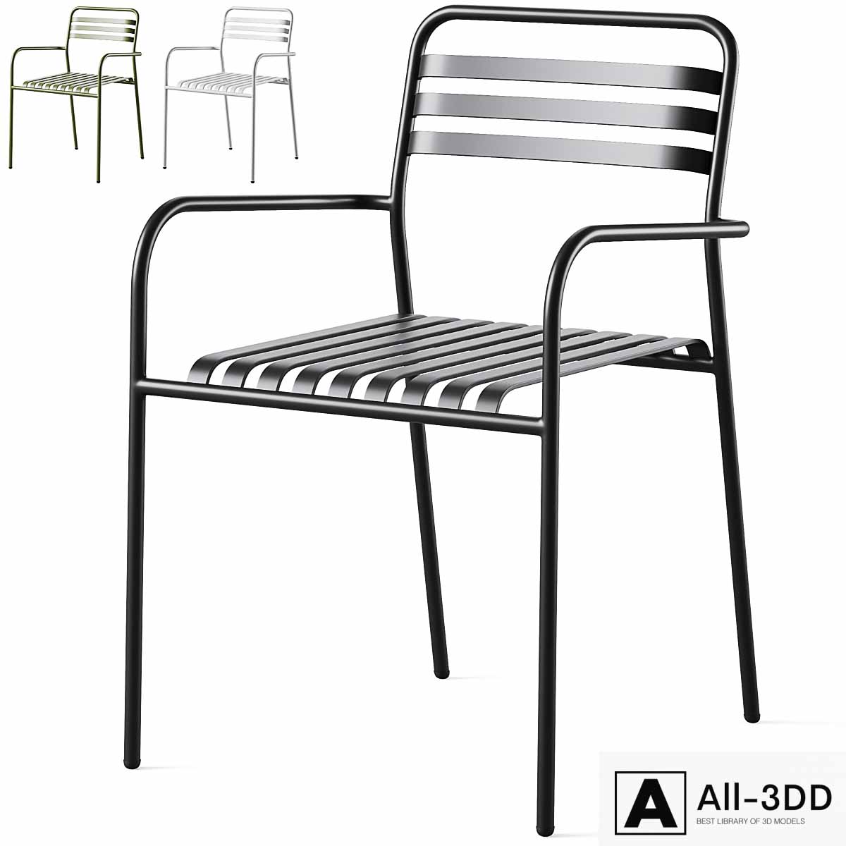 Aluminum garden armchair MANNI by LA REDOUTE modern interior 3D model Aluminum garden armchair MANNI by LA REDOUTE