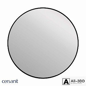 Mirror Cersanit ECLIPSE smart 90x90 with light round in black frame A64148