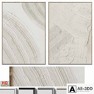 Boho Beige Relief Plaster Wall Art C-625