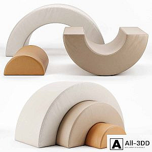 Children's play pouffes GATHRE _ ARC PLAYSET - MILLET