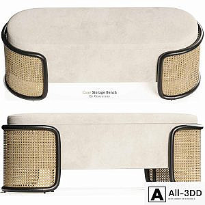 Crate & barrel - Anaise Cane Storage Bench