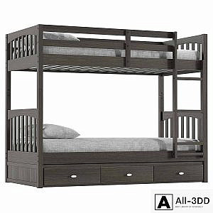 Giancola 3 Drawer Solid Wood Standard Bunk Bed