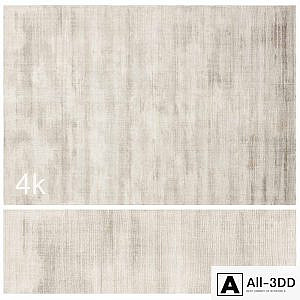 Carpet set 79 - Beige Plain Wool Rug/ 4K