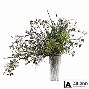 Bouquet of grass, flowers and branches