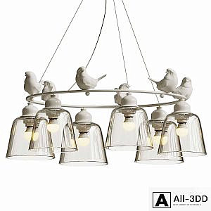 Hanging lamp provence bird chandelier