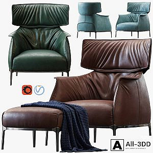 Armchair Archibald King by Poltrona Frau