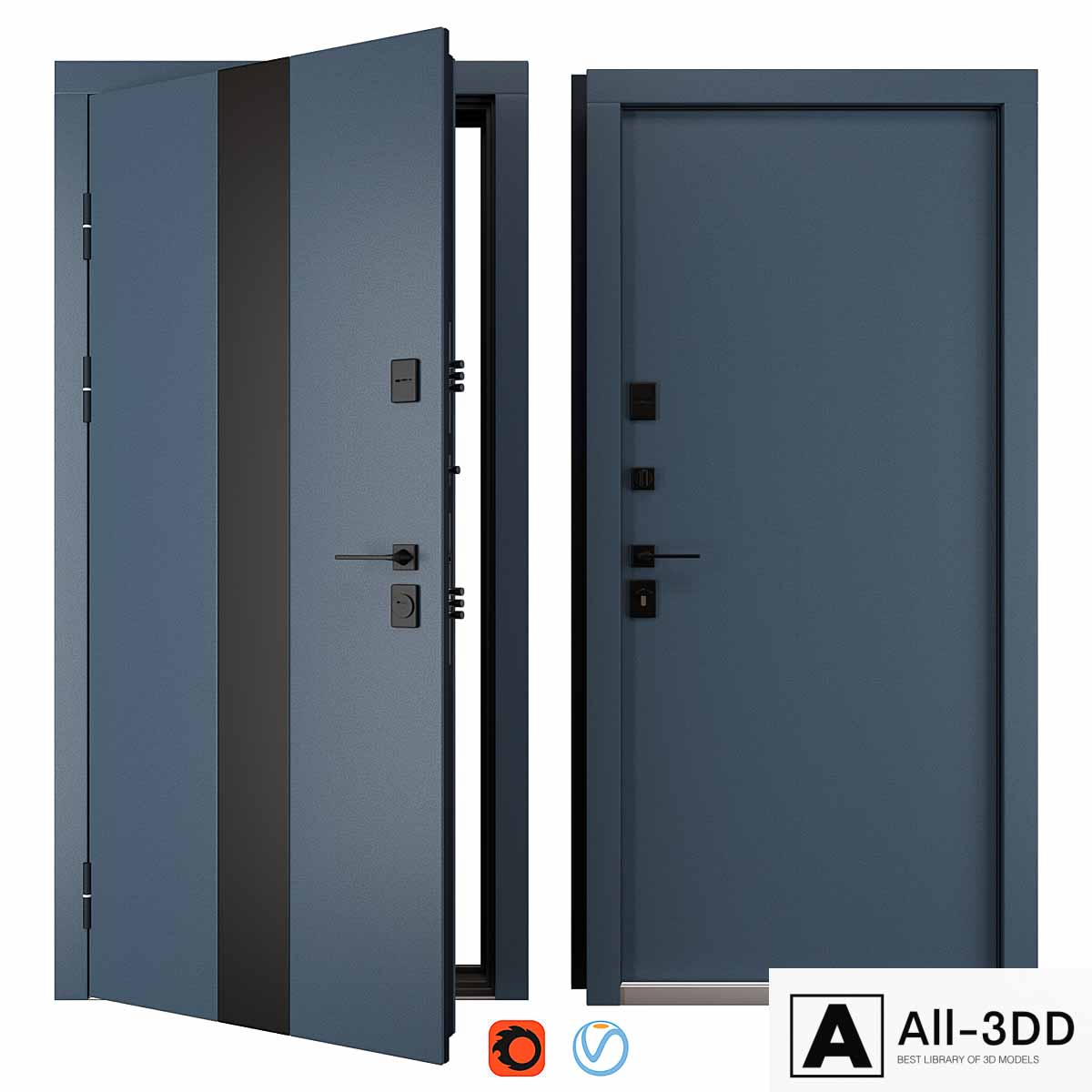 Entrance metal door Olimpia (Abvehr) modern interior 3D model Entrance metal door Olimpia (Abvehr)