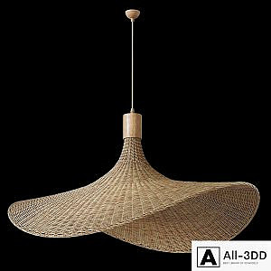 Hanging lamp - wicker hat
