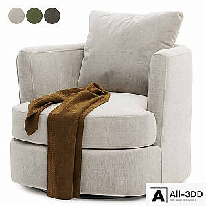 Zarren Upholstered Swivel Barrel Chair