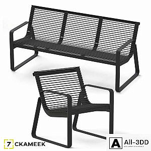 Bench and chair Belgorod metal