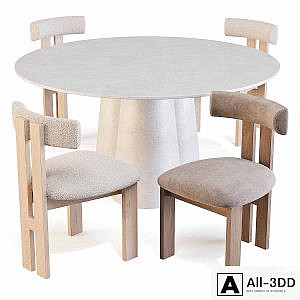 Dining Set: Crate and Barrel (Davenport Table and Ceremonie Chairs)
