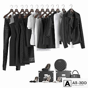 Black and white women's wardrobe