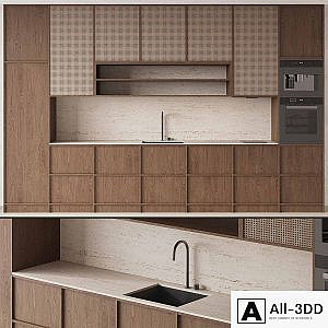 DARK WOOD KITCHEN WITH RATTAN