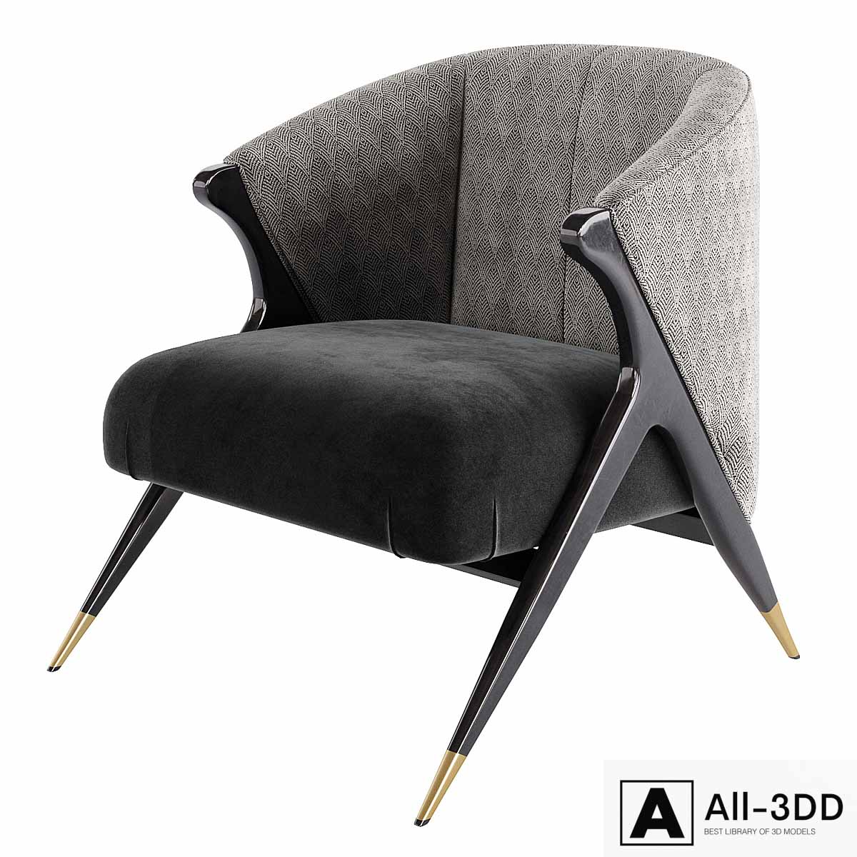Trun Armchair modern interior 3D model Trun Armchair