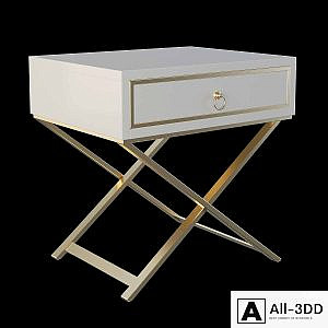 Homary White Nightstand X Shaped
