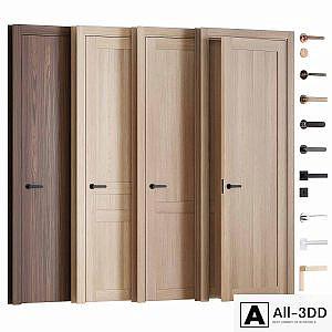 Interior veneered doors with frame and fittings
