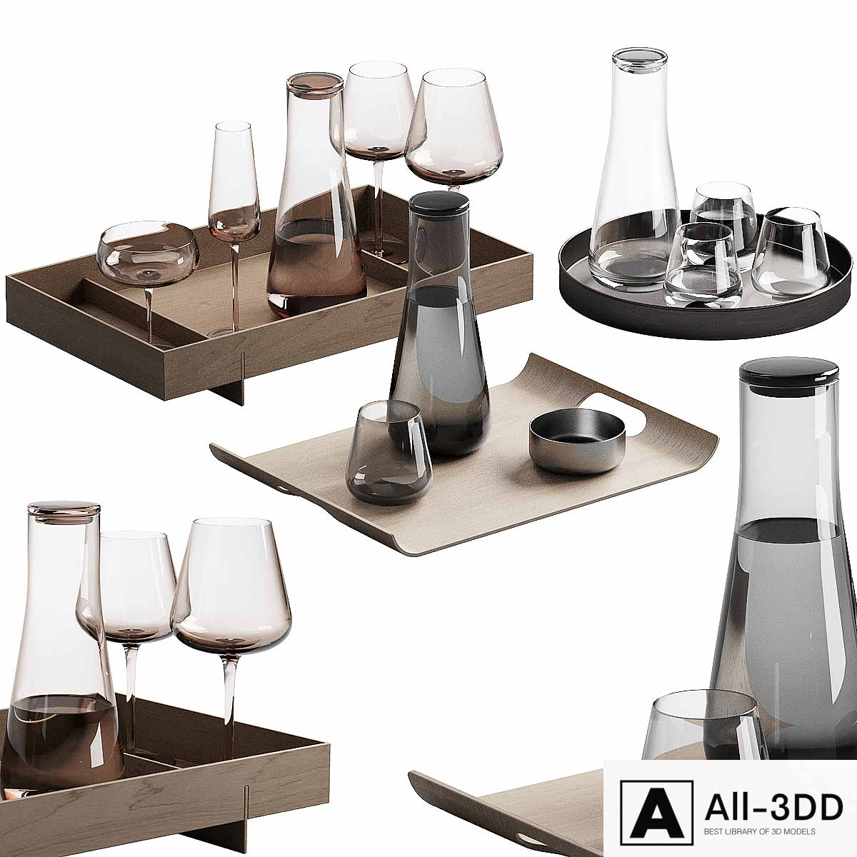 270 dishes decor set 12 BELO by blomus P01 modern interior 3D model 270 dishes decor set 12 BELO by blomus P01