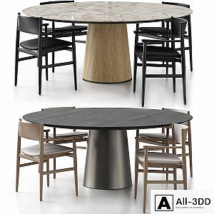 Neve chair with handles and Materic table by Porro