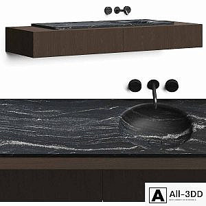 Boffi Floe Stone Encased Washbasin & Salvatori Spaghetti