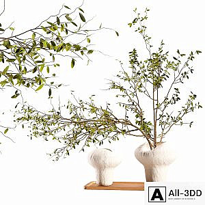 Plum branch in a stone vase