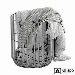 Westelm Metal basket with blanket