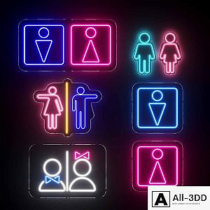 restroom | toilet | WC Neon Signs