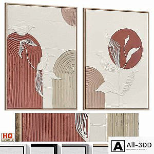 Wabi-Sabi Relief Plaster Wall Art C-916