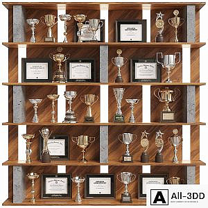 Rack with awards