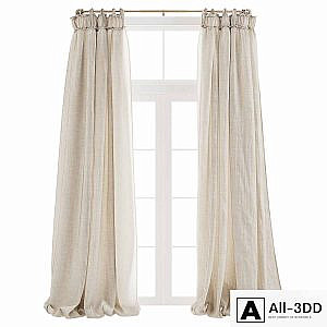 Balloon Drapery Linen Light Natural Curtains