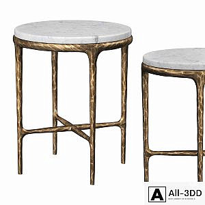 HADDEUS MARBLE ROUND SIDE TABLE