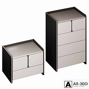 Chest of drawers and bedside table Milan