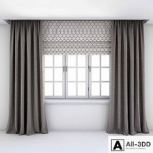 Direct curtains in the floor and Roman curtains