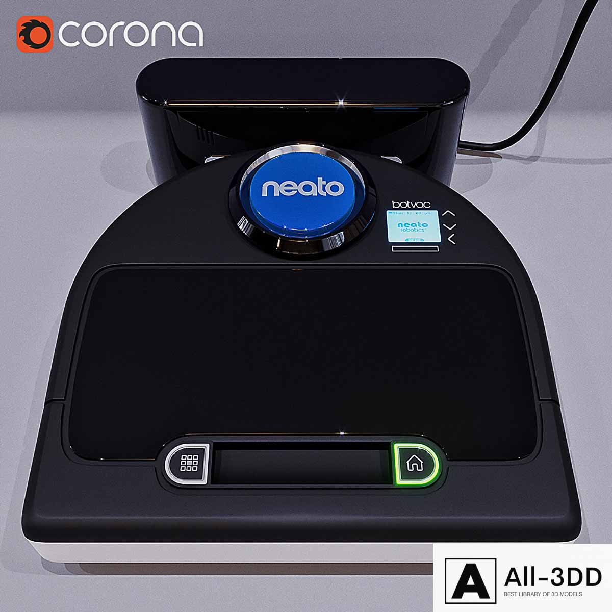 robot vacuum cleaner Neato Botvac d85 modern interior 3D model robot vacuum cleaner Neato Botvac d85