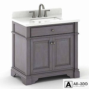 30 "single sink wooden vanity with Alpine Mist top