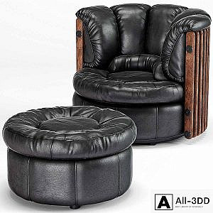 Isle D'Palm Arm Chair, Ottoman