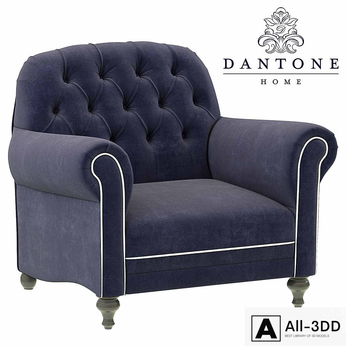 Dantone Home Oxford Armchair modern interior 3D model Dantone Home Oxford Armchair