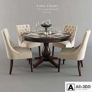 Table, chairs, table setting