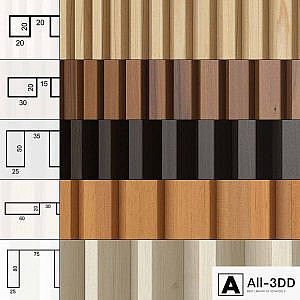 A set of panels with slats.